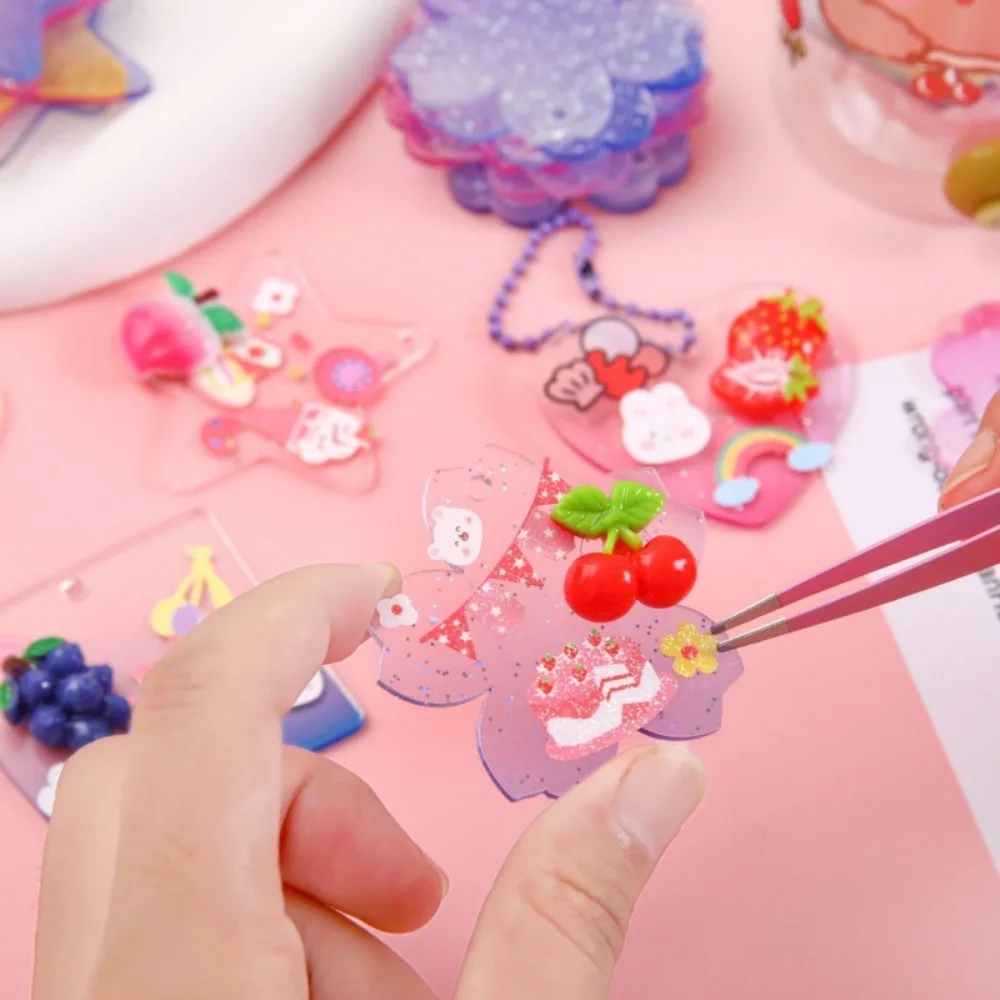 

Creative 10pcs Acrylic Transparent Student Guka DIY Pendants Photo Display Cards Photocard Keychain Stationery