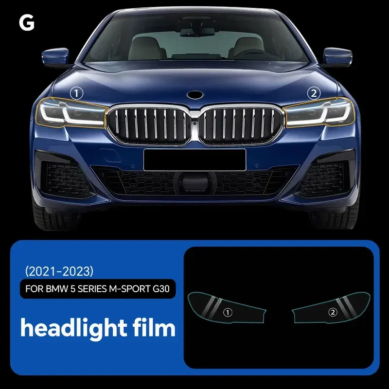 

PFCC PPF TPU Headlight for BMW 5 Series G30 M Sport 2021 2022 2023 Paint Protection Film Precut Car Clear Bra Transparent