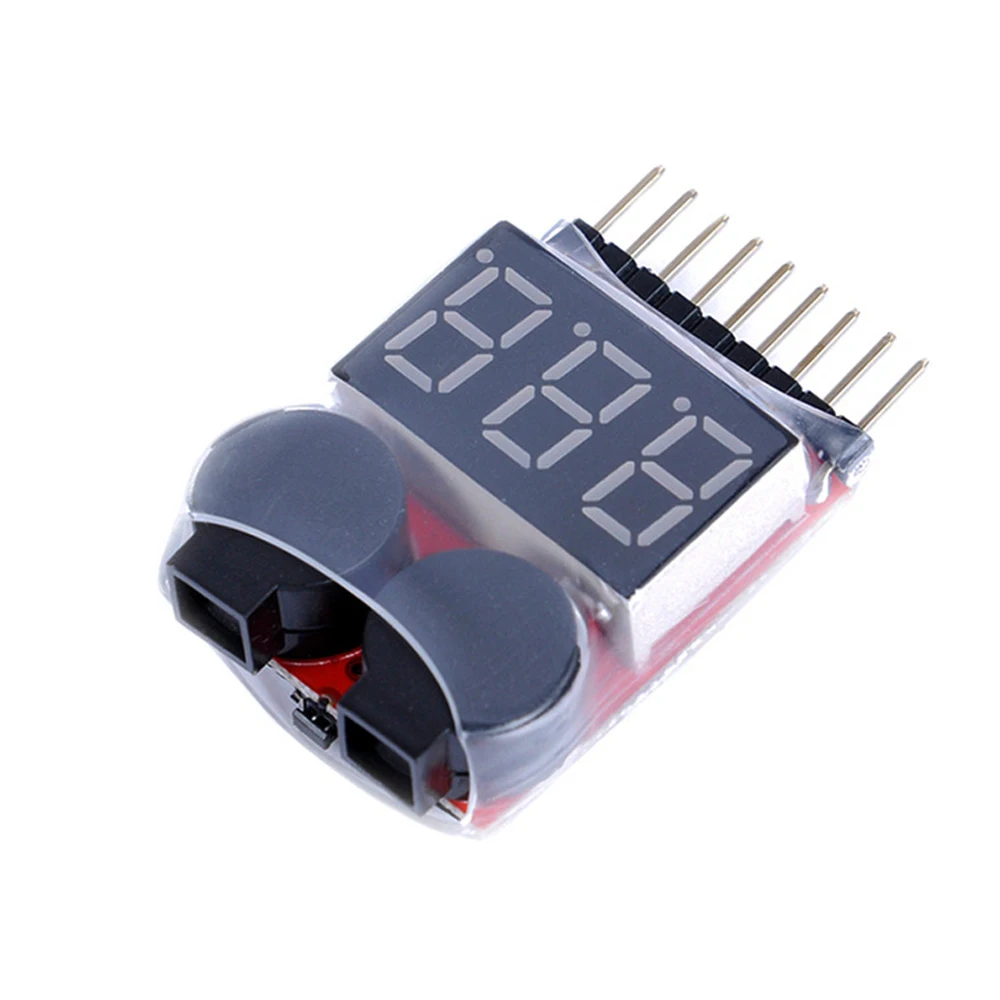 Battery Low Alarm Buzzer RC Voltage Display 1S-8S 7.4V 11.1V Meter Tester Lipo Battery Monitor For RC Car Drone Helicopter