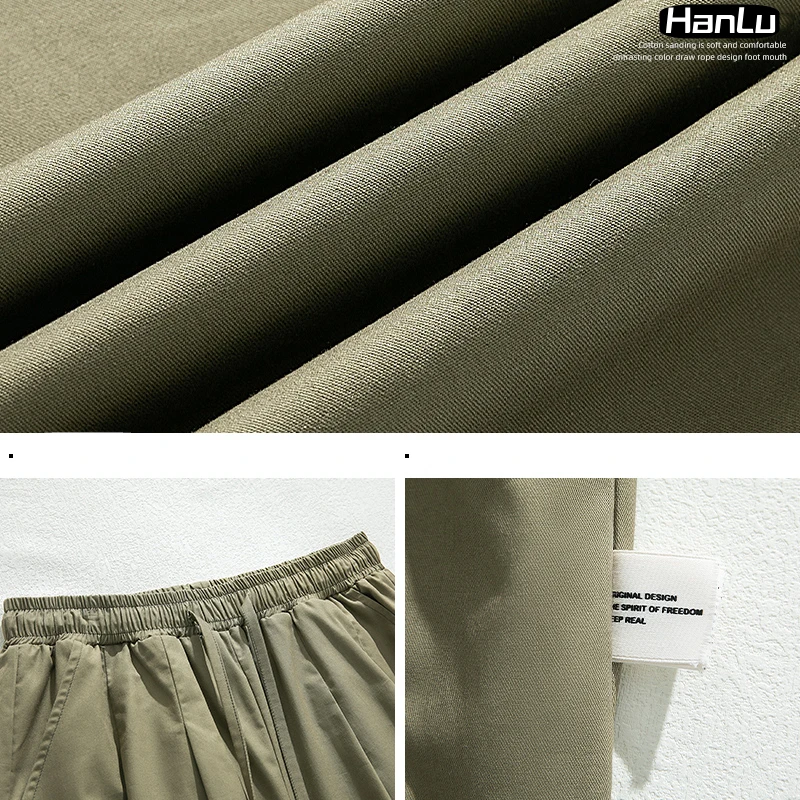 2023 Spring/Summer New Drawstring Loose High Street Casual Pants for Men's Japanese Fashion Plus Size Straight Leg Pants