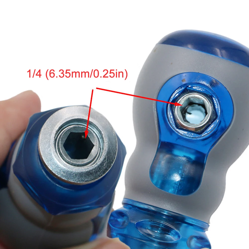 Flat-head Screwdriver Short Distance Magnetic Screwdriver Drill Bit Dual Purpose Scalable Non-slip Handle Drill Bit Color Random