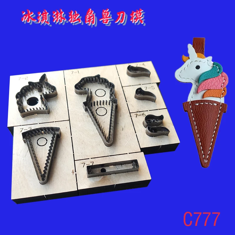 Custom ice cream unicorn pendant knife mold hand leather knife mold DIY hand knife mold laser knife mold custom