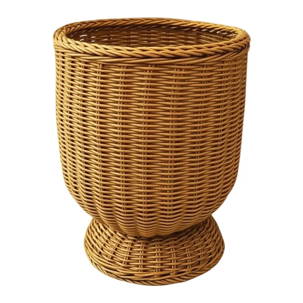 Quietly Detailed Woven Flower Pot Designed to Age Gracefully With Use Maintaining Integrity Seasons and Interior Updates