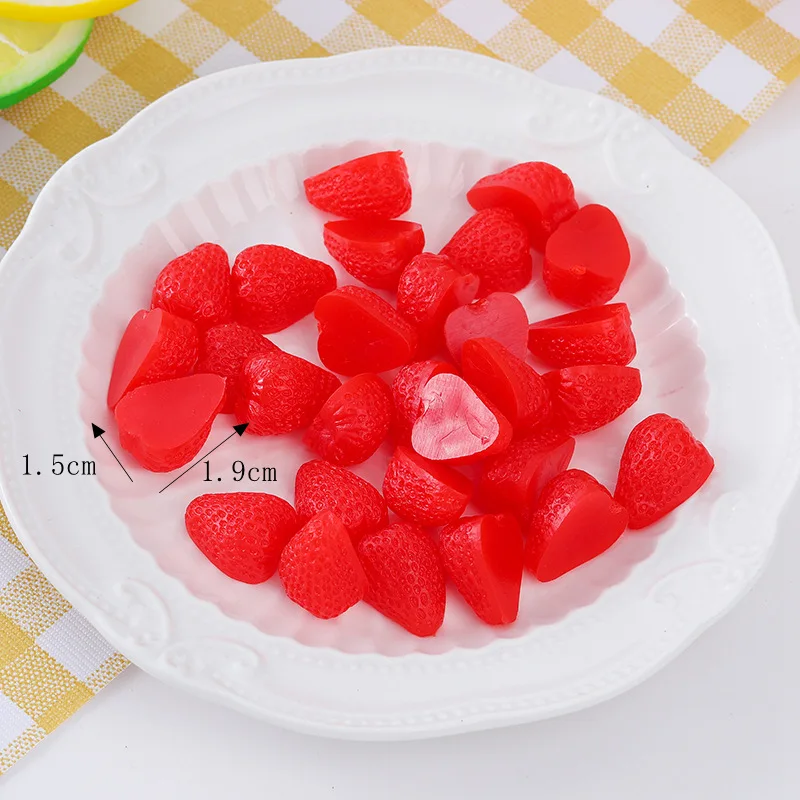 3D Simulation Obst Gefälschte Kirsche Erdbeere Harz Miniatur Kunst Cabochon Diy Dekorative Handwerk Scrapbooking 50 teil/los – Detail 8