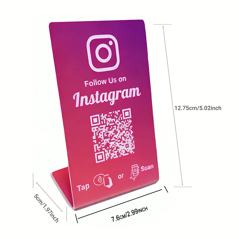 NFC 215 Programmierbar für Instagram Facebook NFC-Station Tisch 13,56 MHz QR-Code Kann Unabhängig Eingestellt Werden, um Stehende Karte zu Verknüpfen – Detail 2