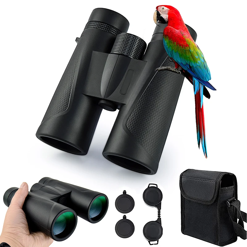 12X42 Professional Binocular Powerful Telescope BAK4 Prism Low Light Long Range Waterproof Binocular for Hunting Camping Outdoor
