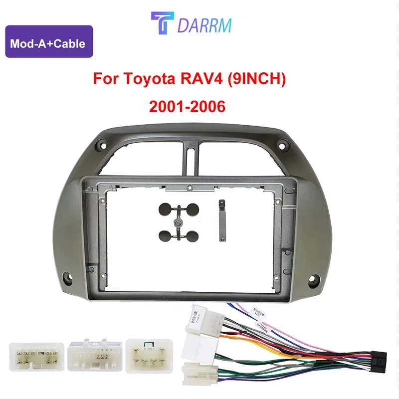 9 INCH Radio Frame For TOYOTA RAV4 2001 2002 2003-2005 2006 Fascia Dash Mount Kit Bezel