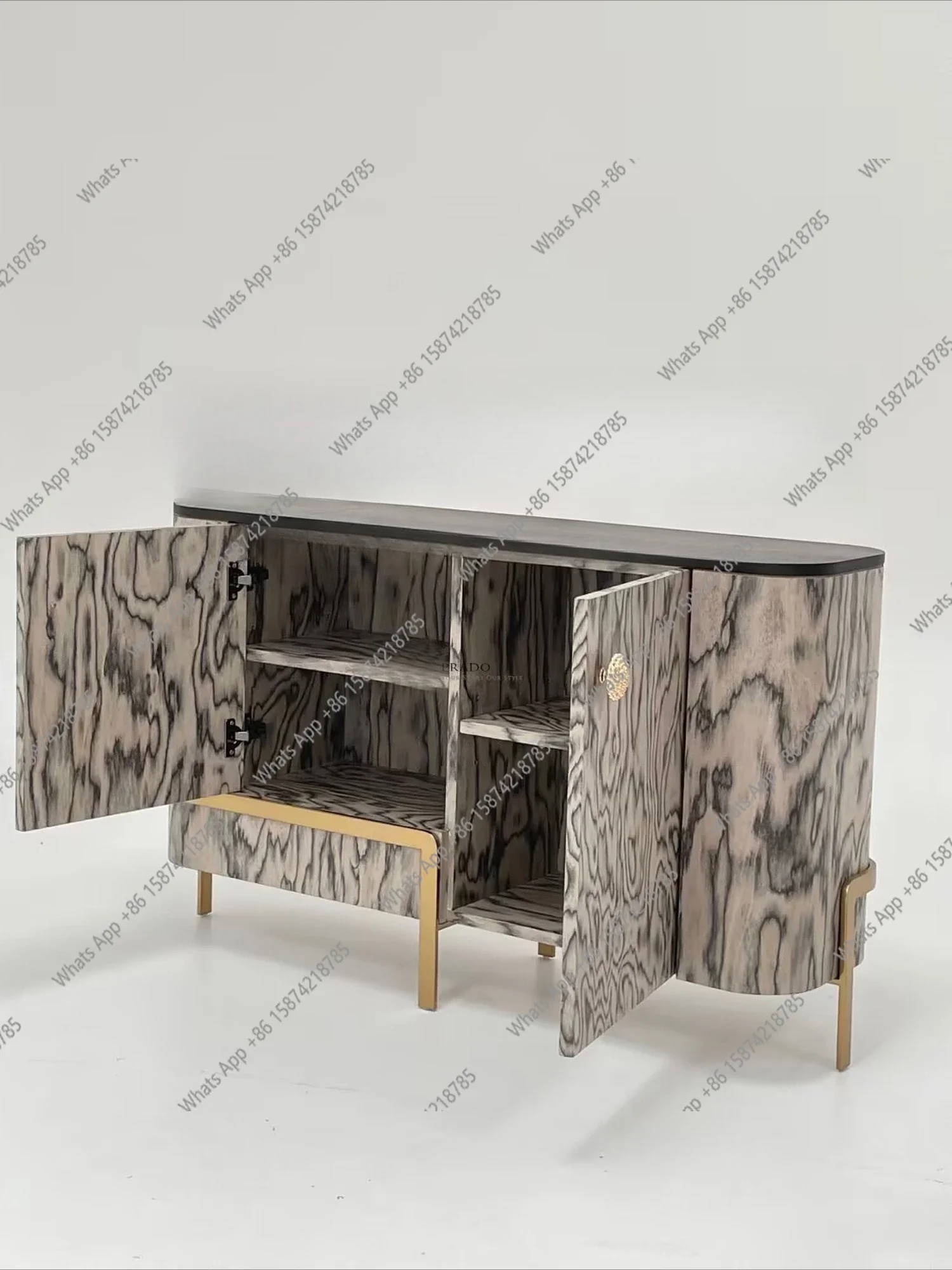 خزانة جانبية فنية من الخشب الصلب من العصور الوسطى الفرنسية، غرفة نموذجية مصممة، مدخل ديكور، تخزين حائط منزلي