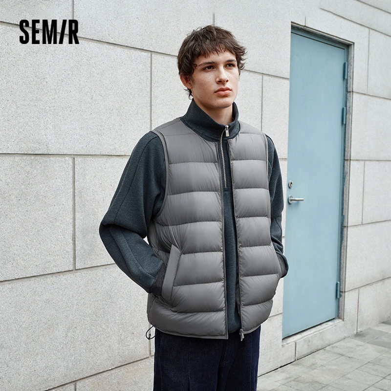 Semir أسفل سترة الرجال الشتاء 90% أسفل ملء خفيفة الوزن ثلاثة مقاومة 2025 جديد الأساسية تنوعا ملابس خارجية داخلية