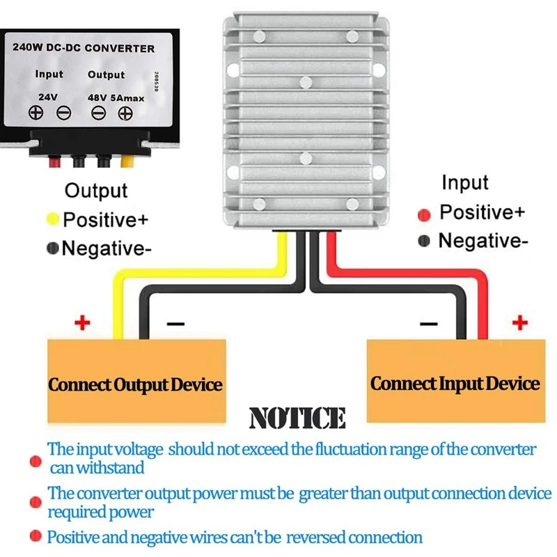 DC 24V To 48V 5A 240W DC Voltage Regulator Power Converter Waterproof Module Transformer Suitable For Golf Carts, Clubs