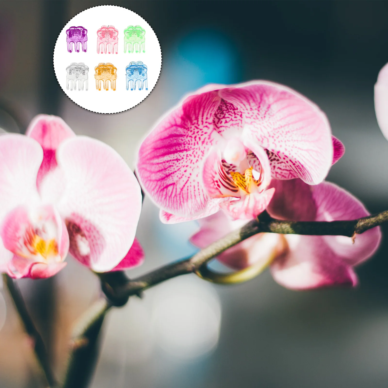 

60Pcs Gardening Clips Orchid Support Rose-Shaped Plant Fixing Clips Practical Plants Fixed Clamps Gardening Clamps