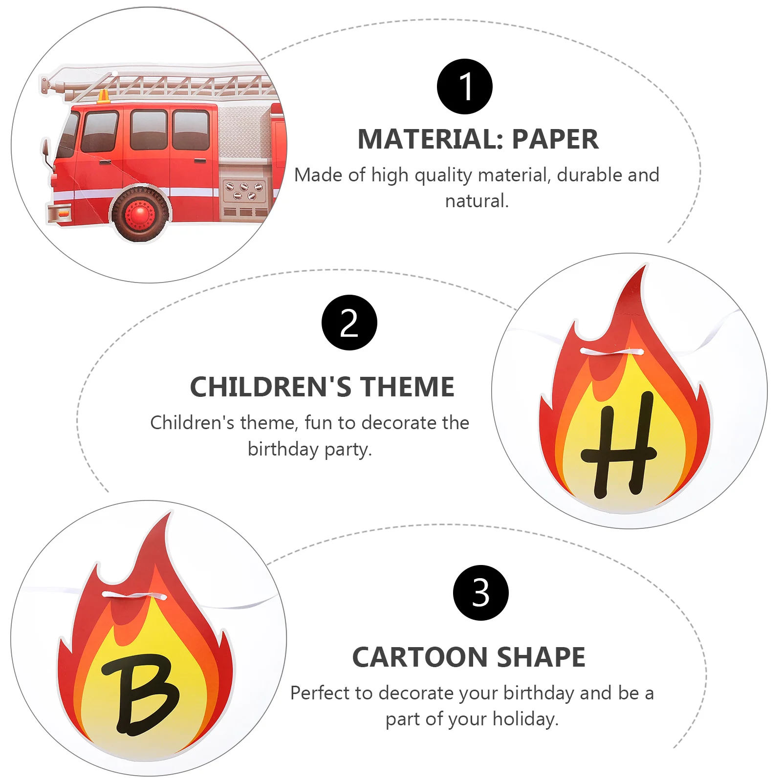 

1 set 1 Set Truck Banners Red Happy Birthday Party Decoration Banners Kids Bunting Door Window Hanging Party Supplies