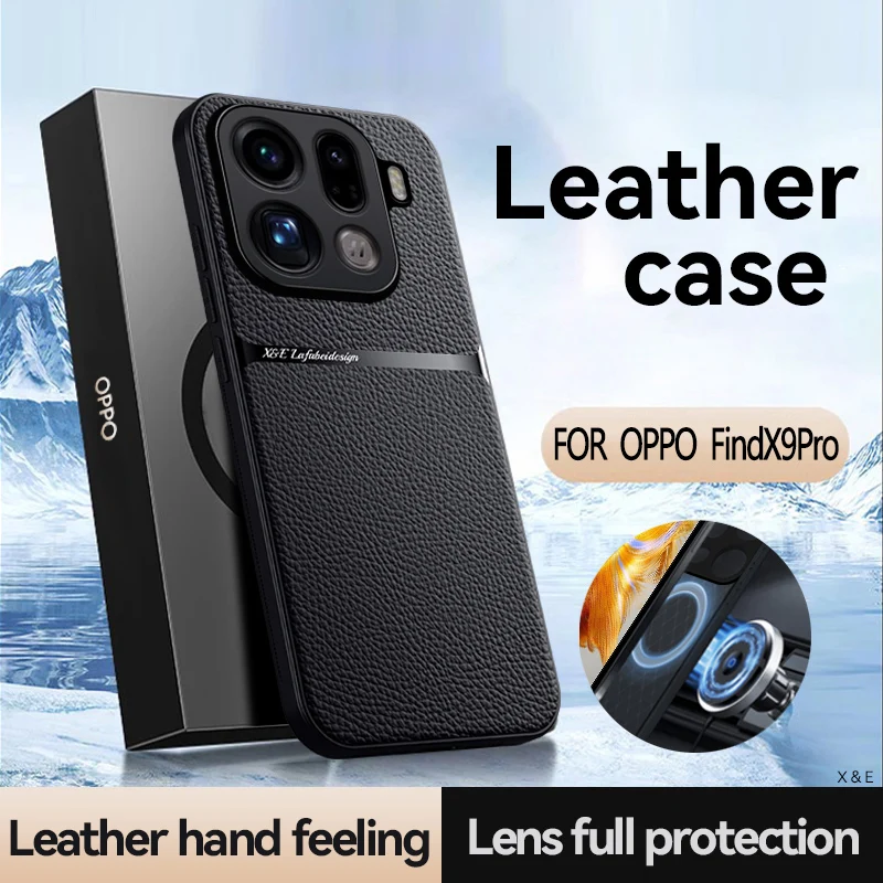 For OPPO Find X9 Pro X9 Case  Magnetic PU Leather +Soft TPU Ultra-thin Camera Protection Phone Cover
