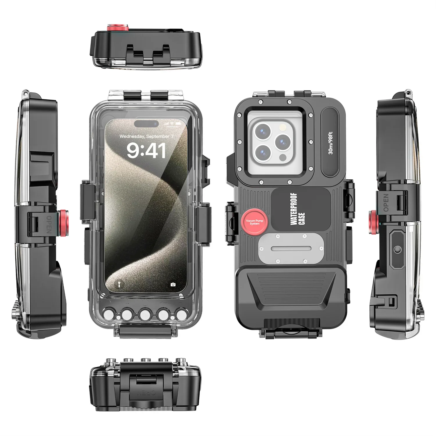 

30M Professional Diving Phone Case for iPhone 16 Pro 15 14 13 12 11ProMax Waterproof Cover For Samsung S25 S24 S23 S22 S21 Ultra