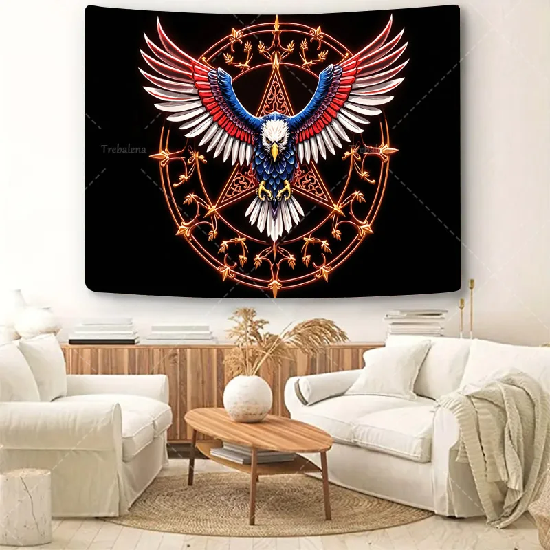 قطعة واحدة من نسيج الحائط على شكل نسر ماندالا - معلق على الحائط من بوهو شيك لديكور غرفة المعيشة #5