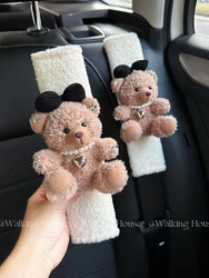 Cartoon Bear Car Seat Belt Cover Car Anti-leakage Protective Car Seat Shoulder Cover Decoration