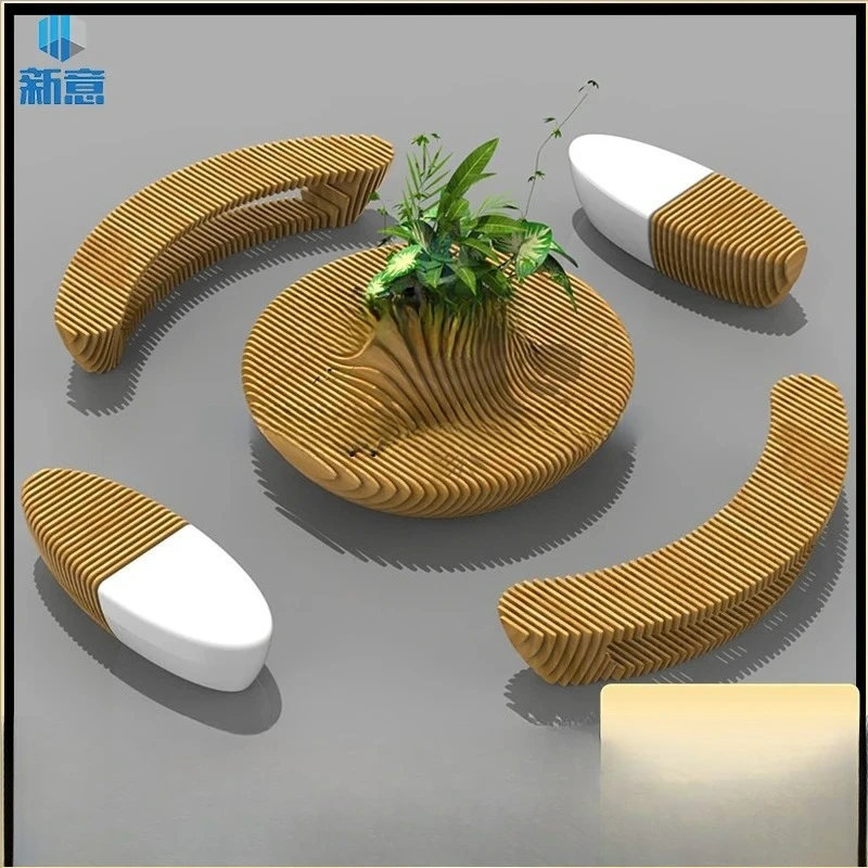 Leisure Chair Mall Hotel Solid Wood Sliced Seat Outdoor Garden Landscape Creative