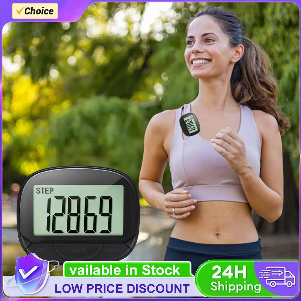 Clip- Pedometer Electronic Pedometer Digital Display Calorie Pedometer Large Screen Multifunctional for Adults Seniors Dog