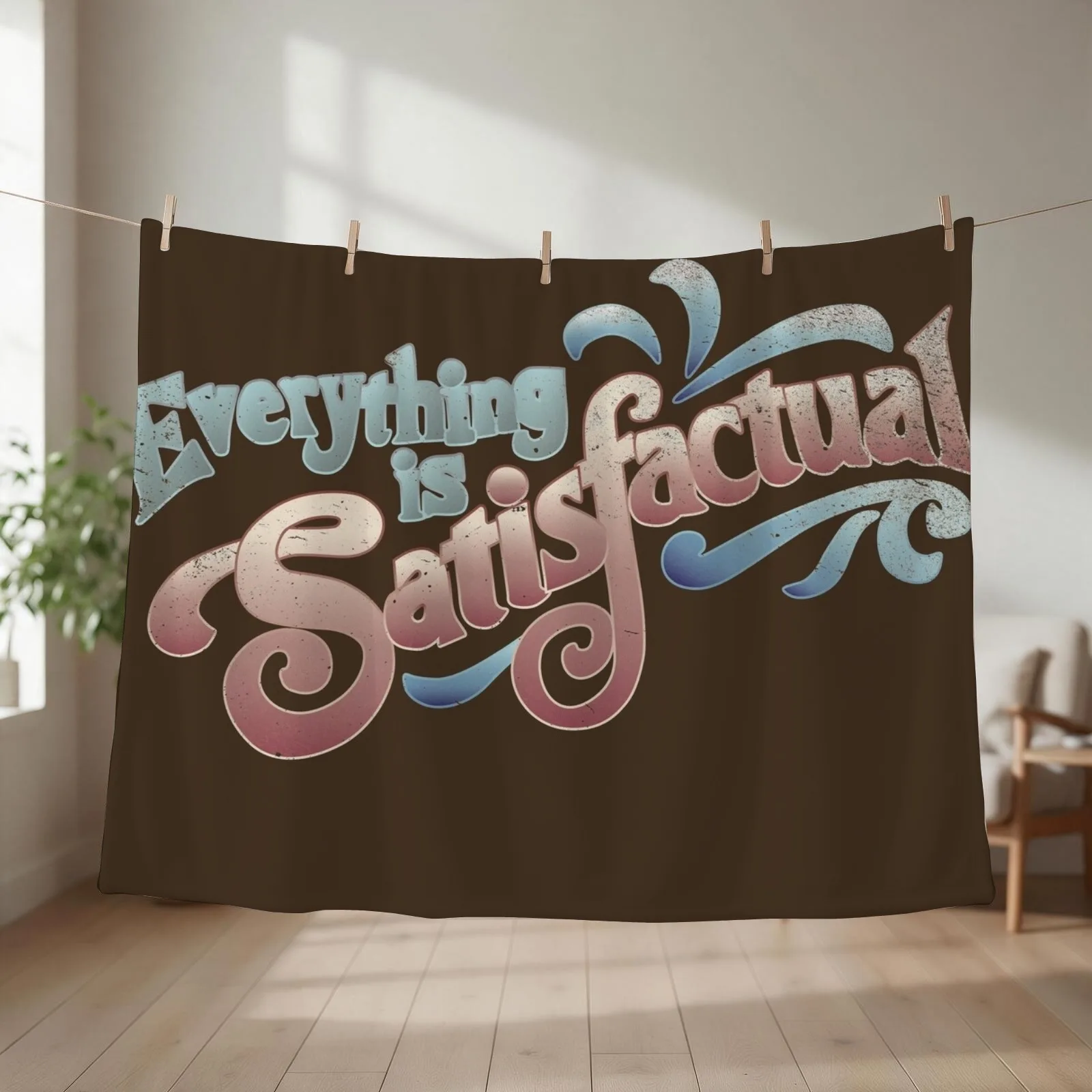Everything Is Satisfactual Throw Blanket couch cozy soft plush fuzzy picnic outdoor blanket