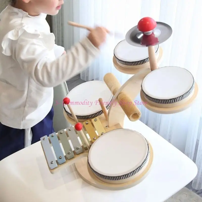 85AE 5in1 ไม้เครื่องดนตรีของเล่นเด็กอนุบาล Orff เพลงของเล่นเด็กของขวัญ