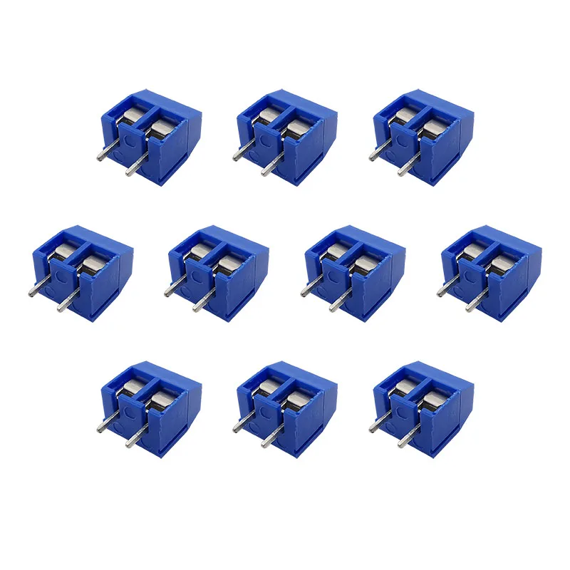 KF301 5.0mm Pitch 2 Pin PCB Screw Terminal Block Connector Straight Pin Spliceable Screw Terminal Wire Cable Connectors Blue