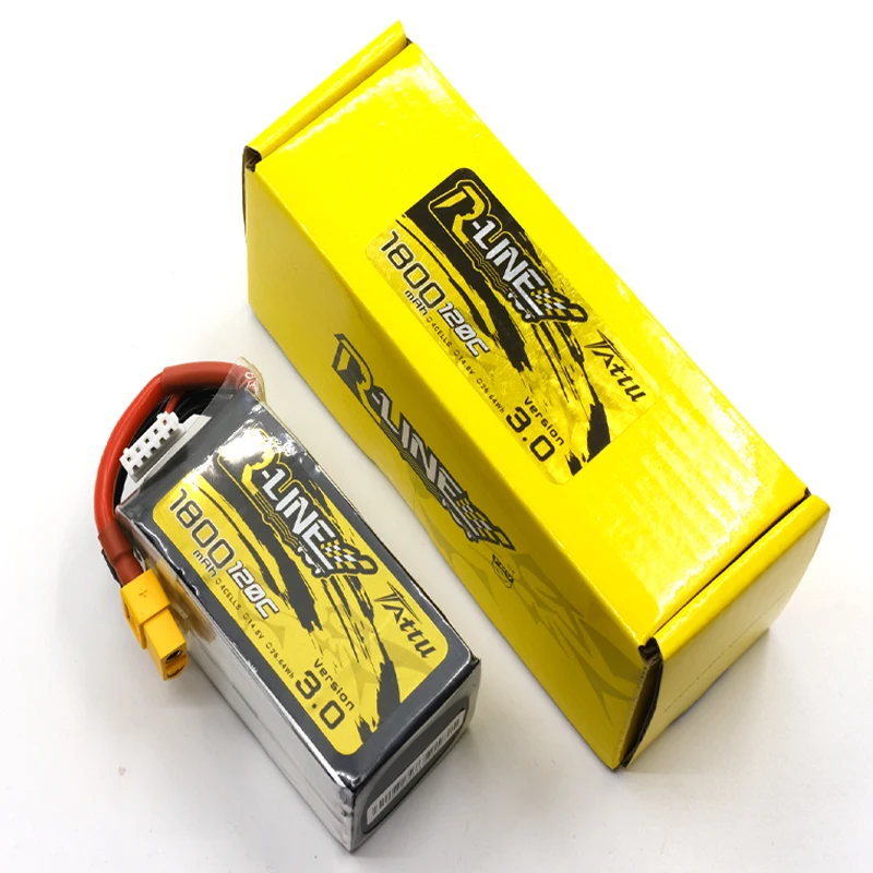Tattu R-Line Version 3.0 V3 1300/1400/1550/1800/2000mAh 120C 4S 14.8V Lipo Battery XT60 Plug FPV Racing Drone RC Quadcopter