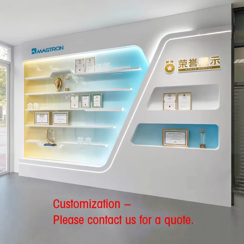 custom.Wooden Varnished Display Storage Stand Customizable Display LED Lighting Heavy Duty G