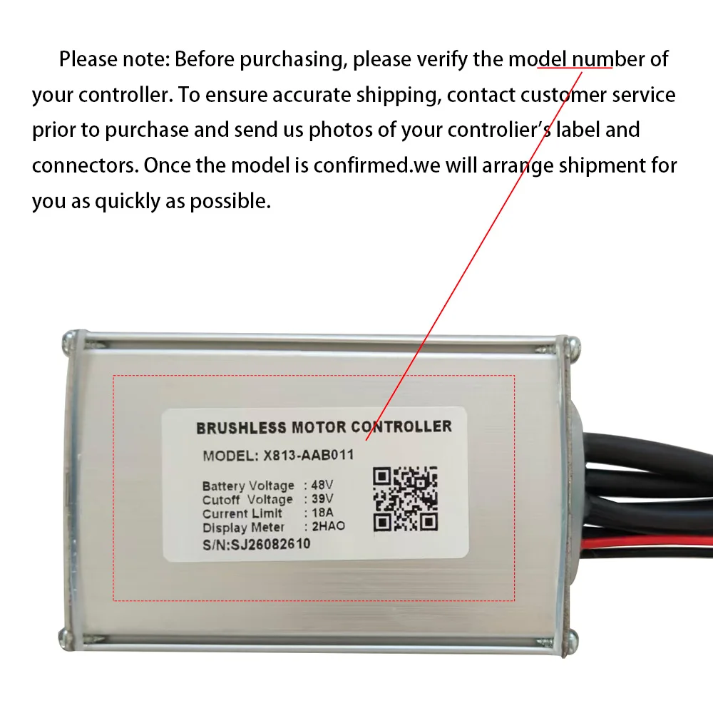 Ebike Brushless Motor Controller X813-AAB011 48V 18A for 2HAO Protocol Display Electric Scooters MTB Speed Controller