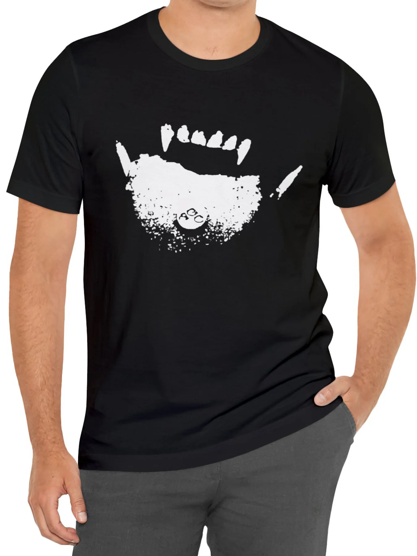 

Vibrant Mouth Pattern Graphic Tee-Men's Casual Short Sleeve T-Shirts-Comfy Summer Daily Wear, Trendy Fashion Top for Relaxed Fit