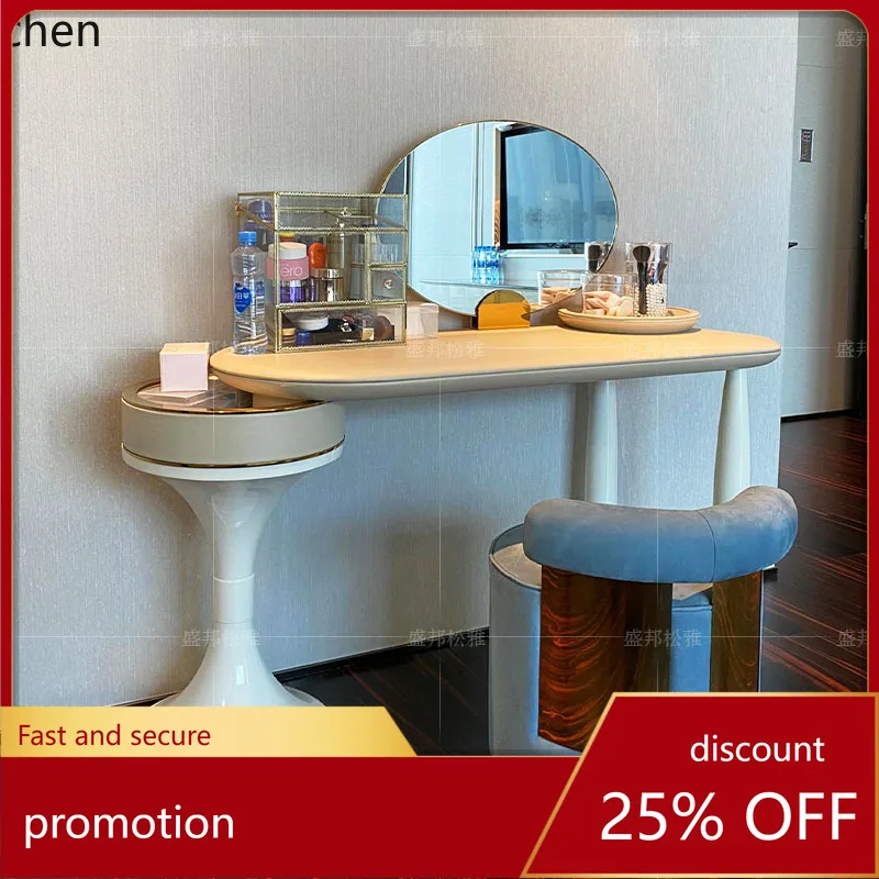 

HT bedroom home modern high-end design with makeup mirror storage integrated makeup table