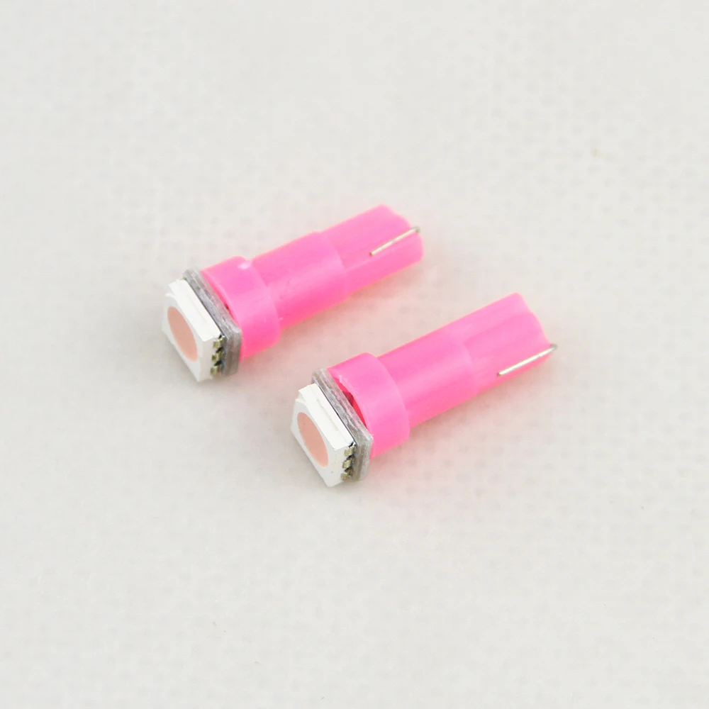 10x 5050 1SMD T5 B8.5D Led Bulbs Pink Purple Universal Fit For Car Dashboard Warning Indicator Car-Styling T5 Led Bulb