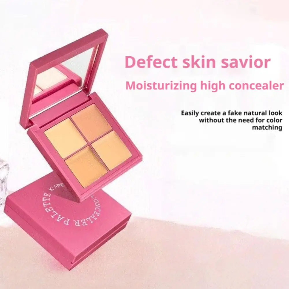 4색 방수 컨실러 팔레트 풀 커버리지 여드름 흉터 다크서클 콧가랑이 주름 가벼운 브라이트닝 페이스 메이크업