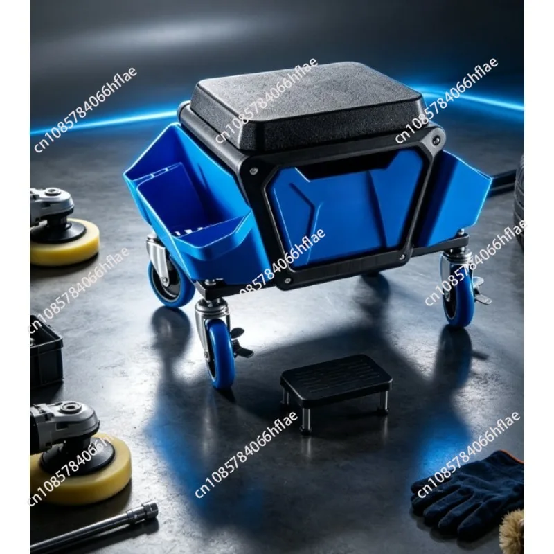 Thickened Multi-functional Car Beauty Stool with Storage, Auto Maintenance Seat for Film Wrapping & Polishing Work
