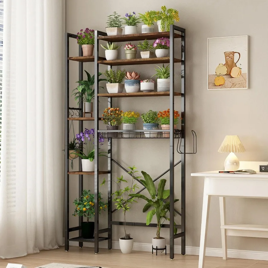 

8 Tier Over The Toilet Storage with Side Rack Adjustable Shelf And Drain Basket Freestanding Bathroom Organizer for Balcony Lau