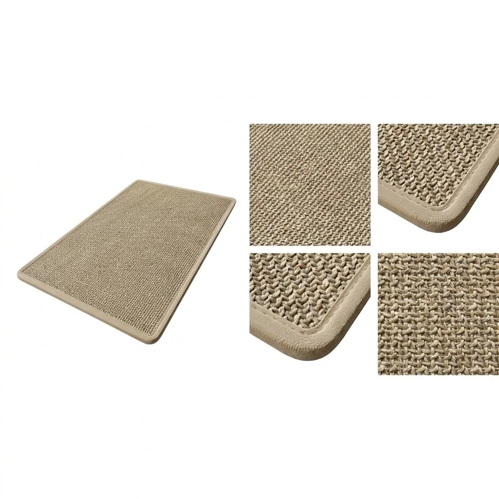 Square Linen Bath Rug Non Slip Base Fast Water Absorption Bathroom Floor Mat Household Foot Pad Shower Room Simple Home Decor