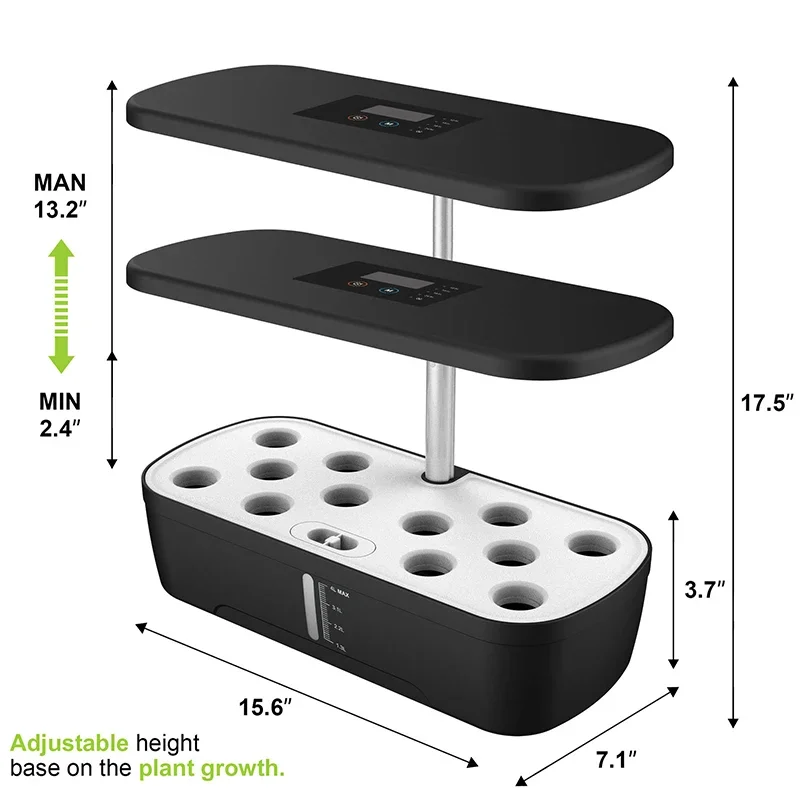 12 Pods Hydroponic Grow System Waterproof LED Grow Light for Indoor Plant