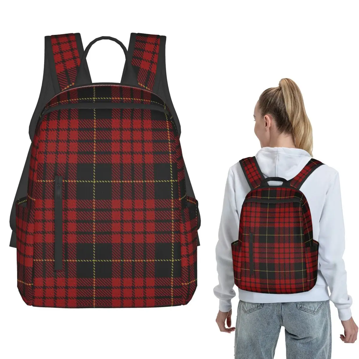 Classic Scottish Clan Tartan Plaid Backpack Large Capacity Boys Girls BookBag School Bag Shoulder Bags for Men Women