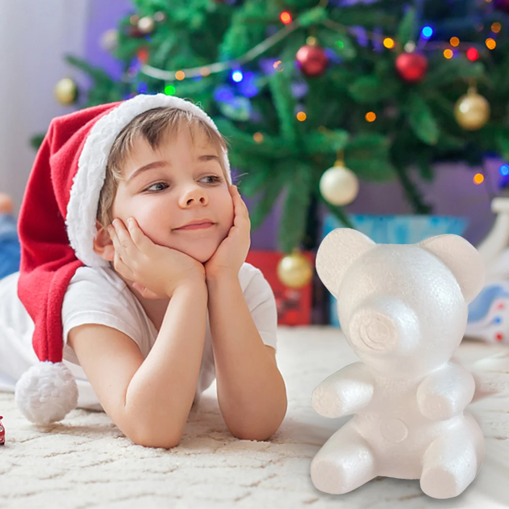 ดอกกุหลาบประดิษฐ์ DIY ขนาด 20 ซม. ทำจากโฟมโพลีสไตรีน รูปหมีสีขาว สำหรับงานแต่งงาน วันวาเลนไทน์ และตกแต่งบ้าน