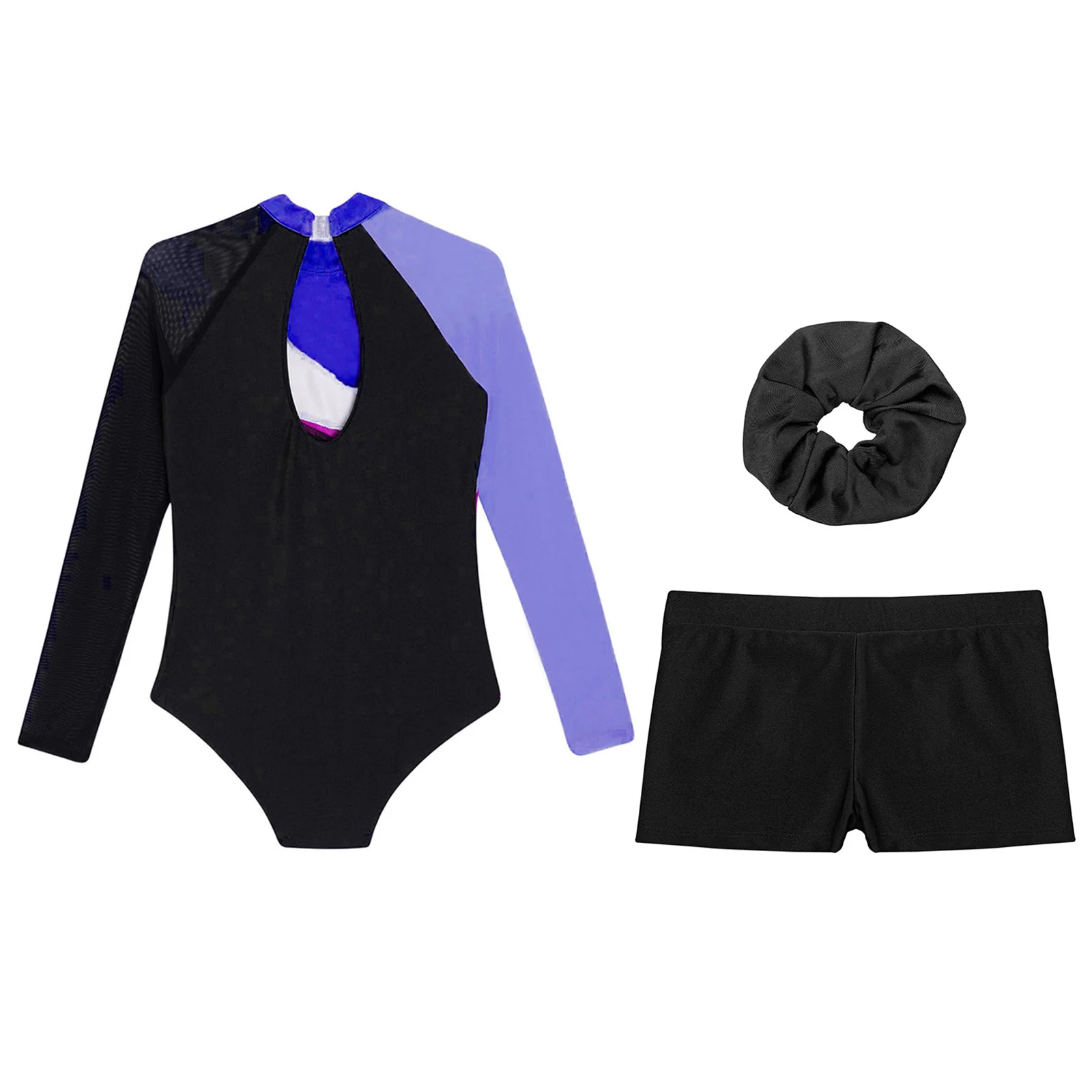 Conjunto de ropa deportiva para niños, conjunto de ropa de baile de Ballet para niñas, mono de leotardo de gimnasia artística para Yoga con pantalones cortos, Ropa de baile para niñas
