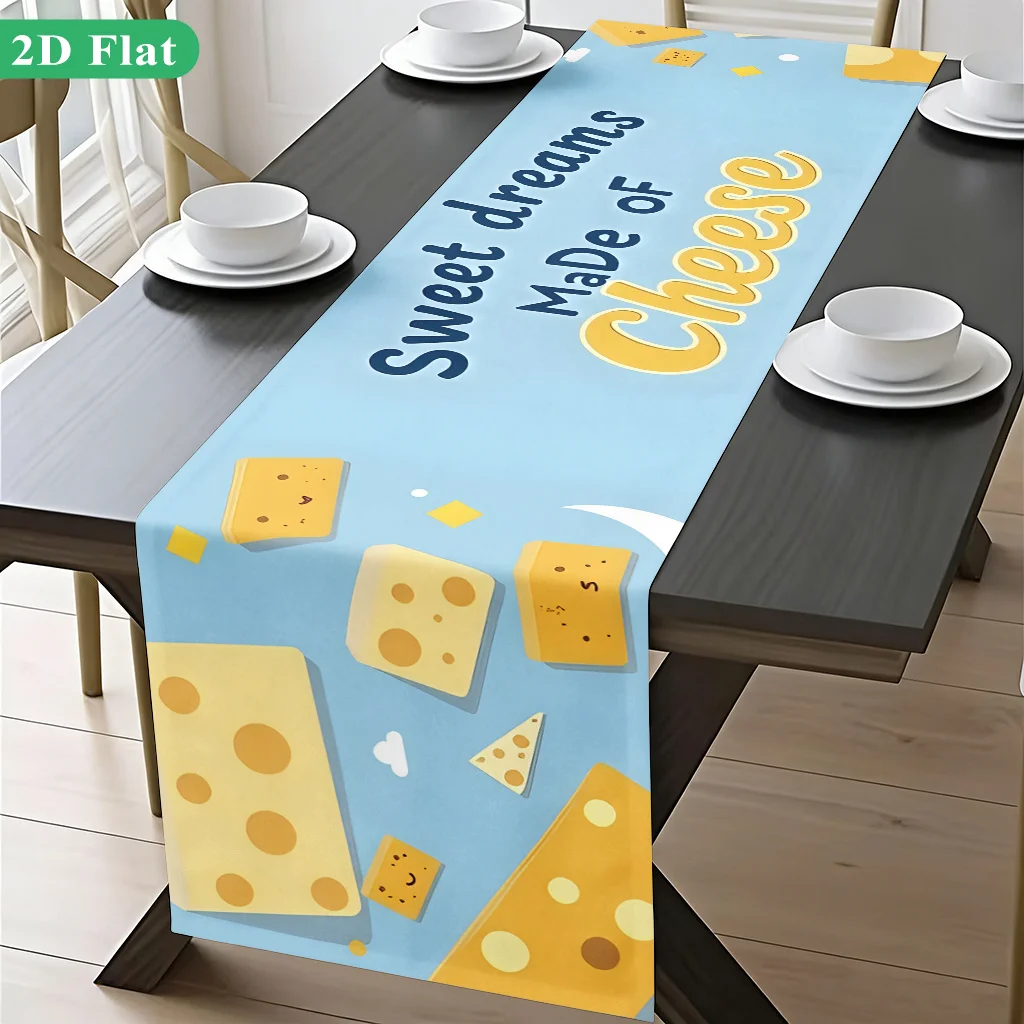 1 Piece Cheese Dreamland Table Runner, Suitable for Farmhouse, Indoor, Kitchen, Celebrations, Table Decoration, Restaurant and Banquet Decoration Supplies