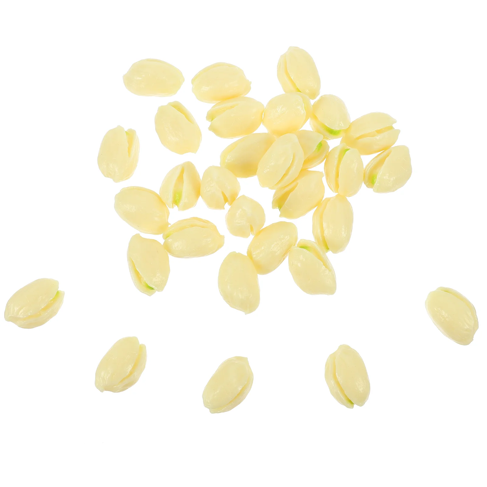 30 Pcs Simulated Pistachios Nuts Model Display Fake Shelled Ornaments for Crafts Food Home Decoration