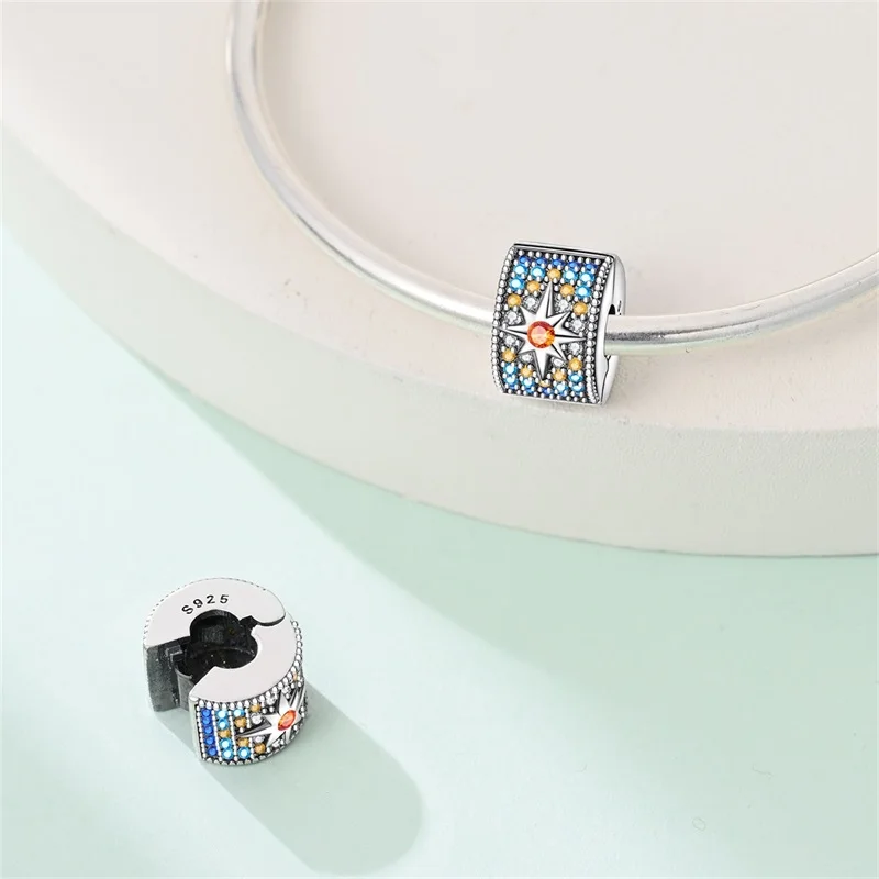 

925 Sterling Silver Van Gogh Star Ocean Safety Charms Beads For Women Fit Original Bracelet DIY Jewelry Gifts