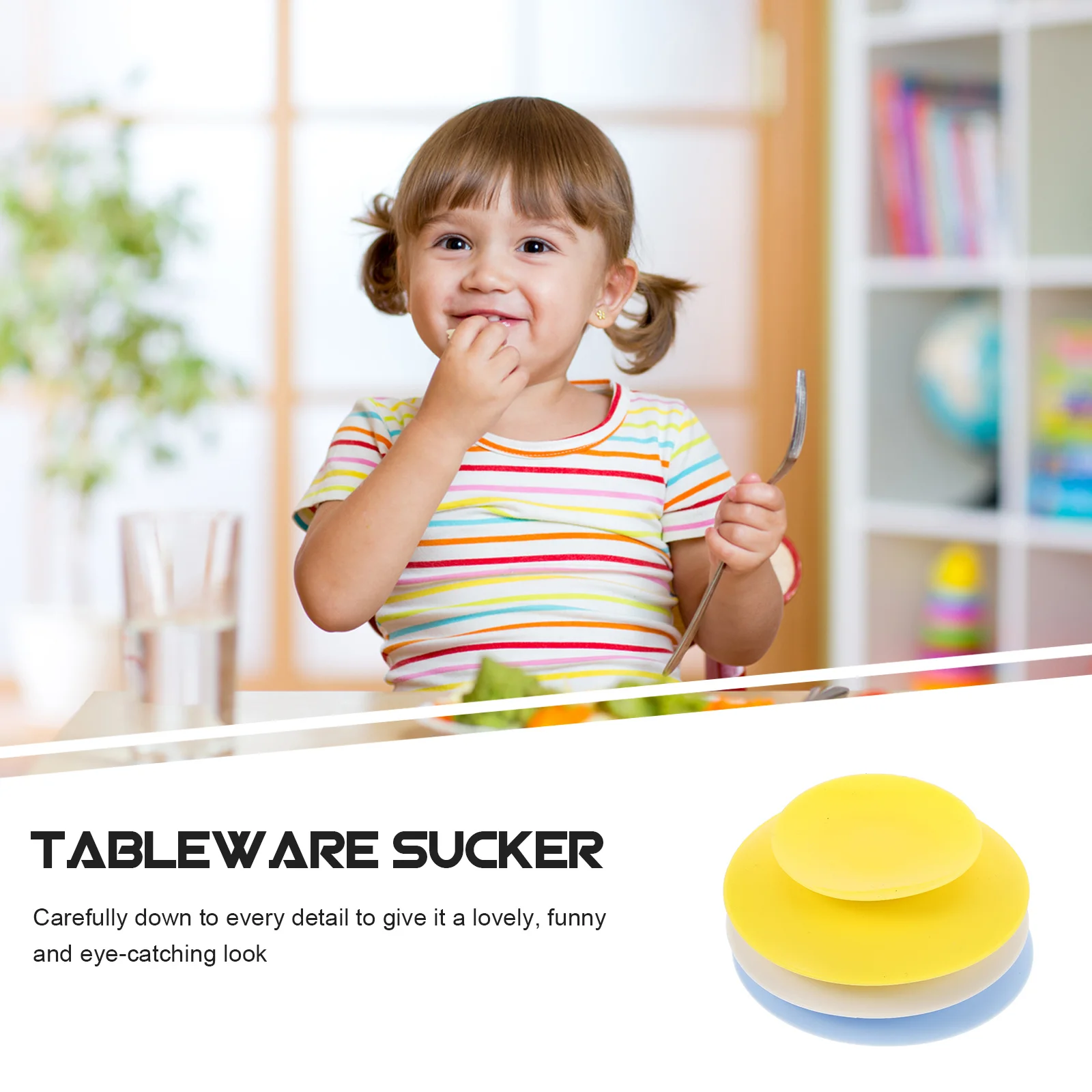 3Pcs Baby Suction Bowl Pad Silicone Non-Slip Tableware Holder Double Sided Grip for Toddler Food Dish Easy to Clean