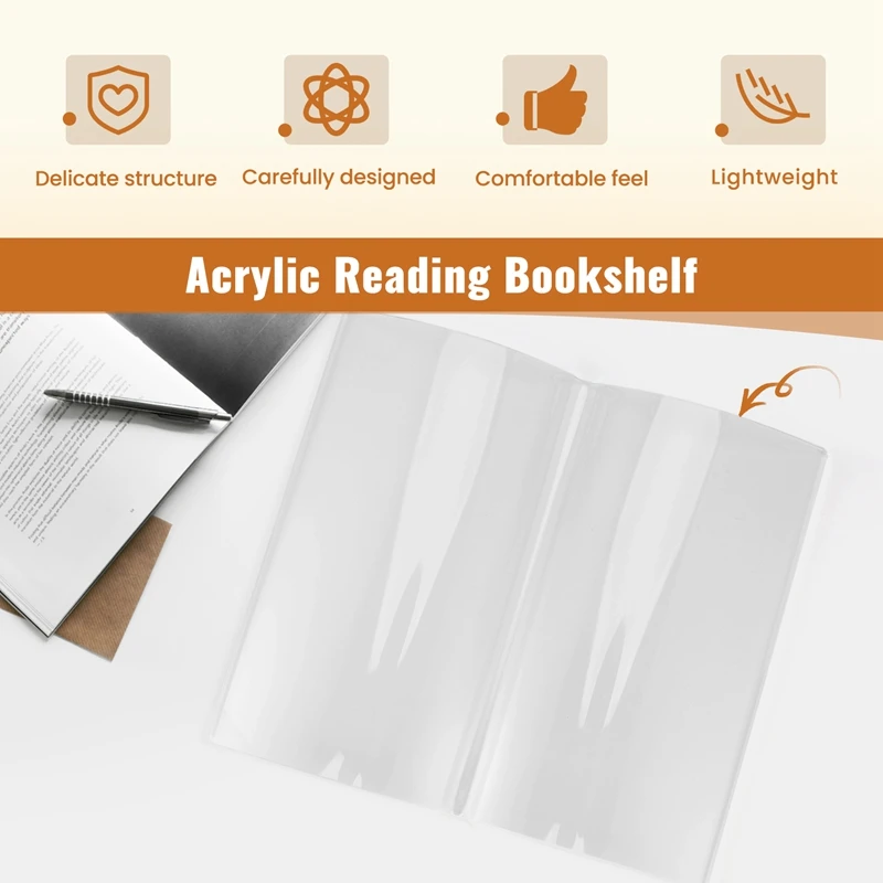 Abwr-rak penyimpanan resep majalah Desktop Dekorasi seni rumah rak pajangan buku transparan akrilik berdiri berbentuk buku