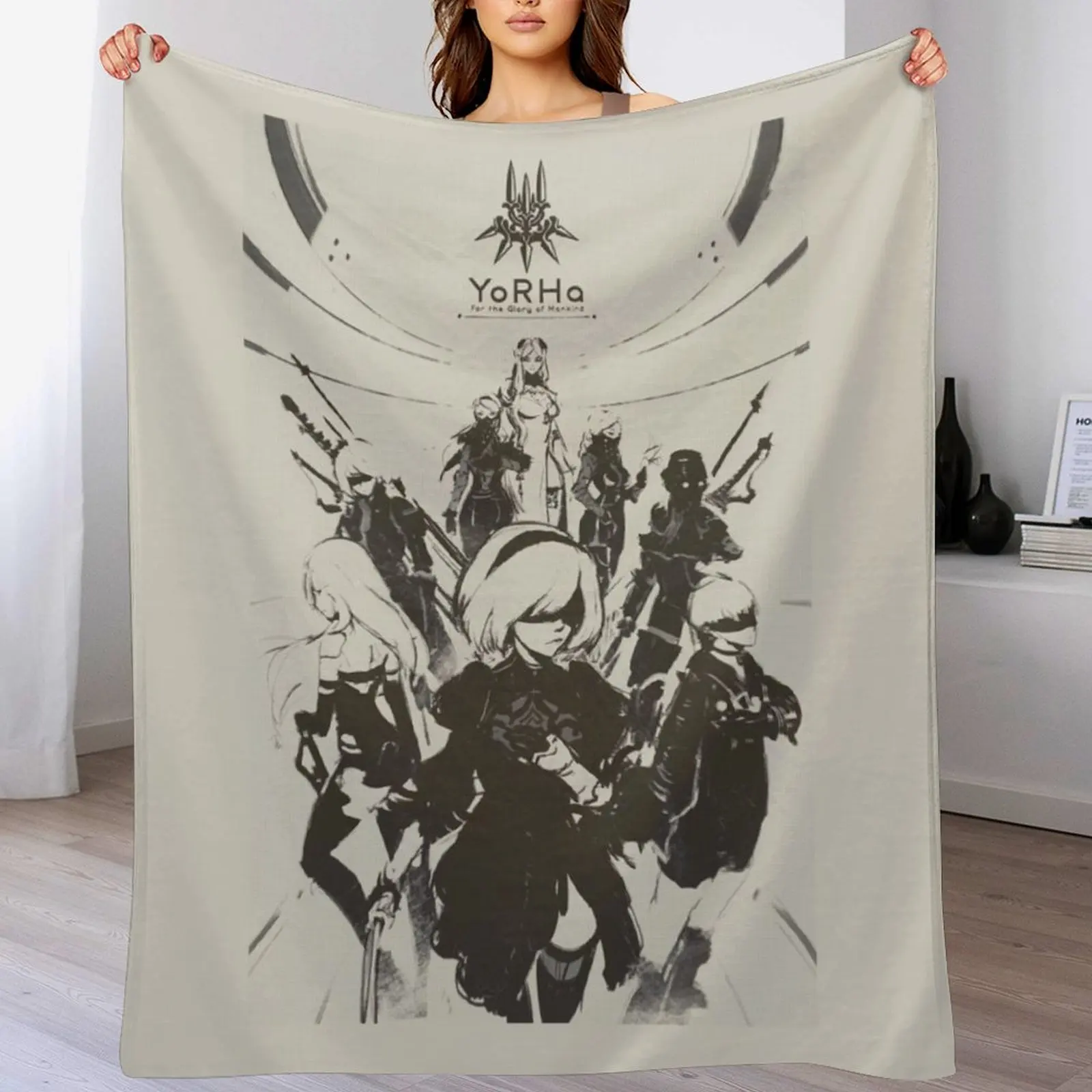 

Nier Automata Collage Yorha Throw Blanket Heavy Vintage Decorative Sofa Personalized Gift Blankets