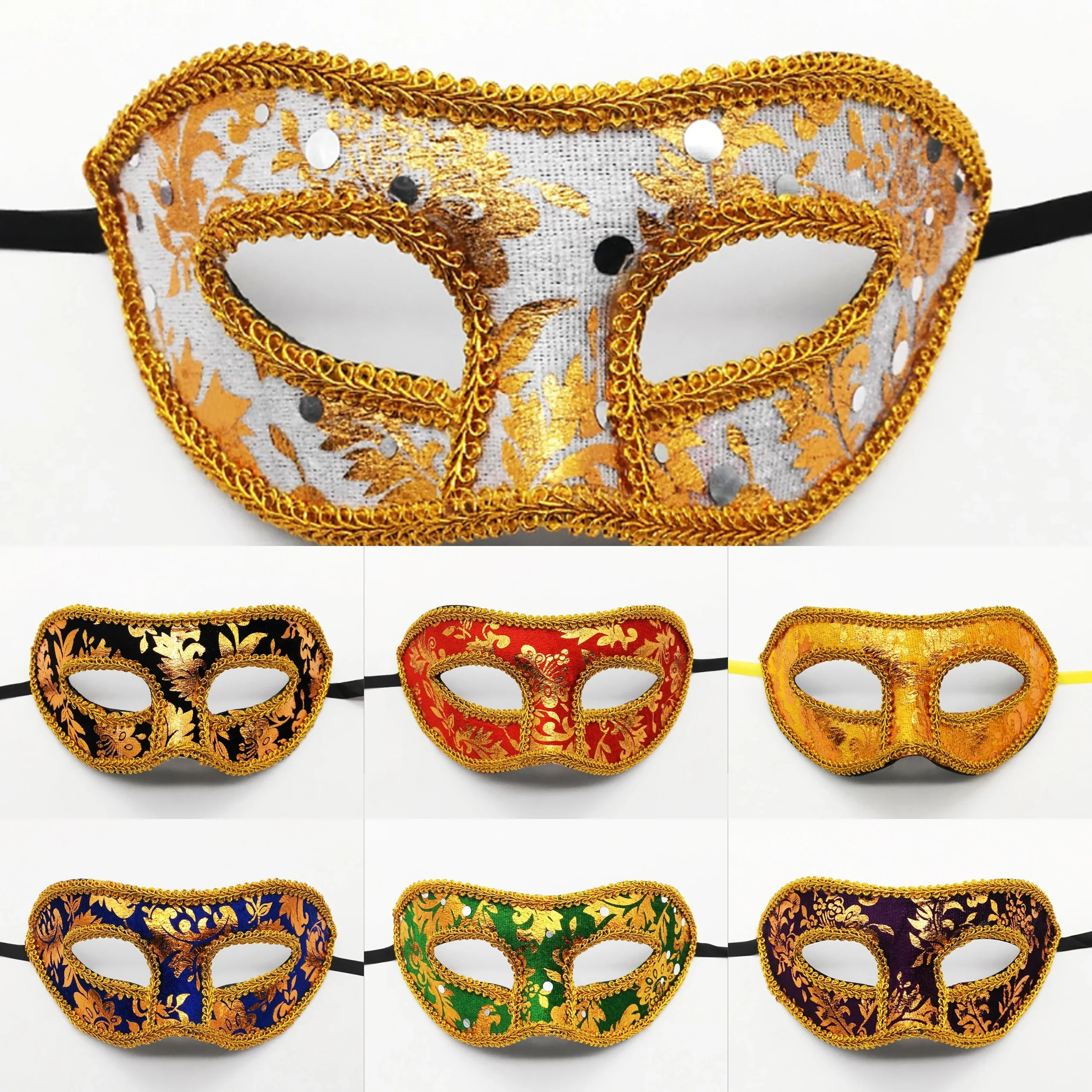 

1PC Men Mardi Gras Carnival Mask Venetian Masks Vintage Antique Jazz Masquerade Cosplay Masks Unisex Half Face Party Masks