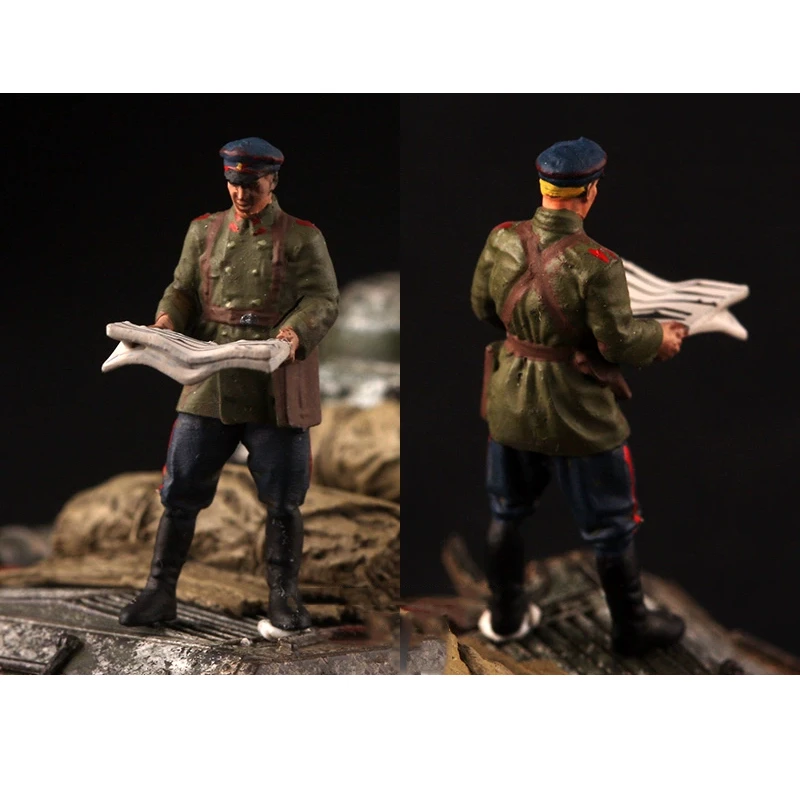 1/72 Scale Soviet Commander Soldier Instructor 1pcs Action Figures Model DIY Scene Accessory Doll Collection Gifts Toys Dolls