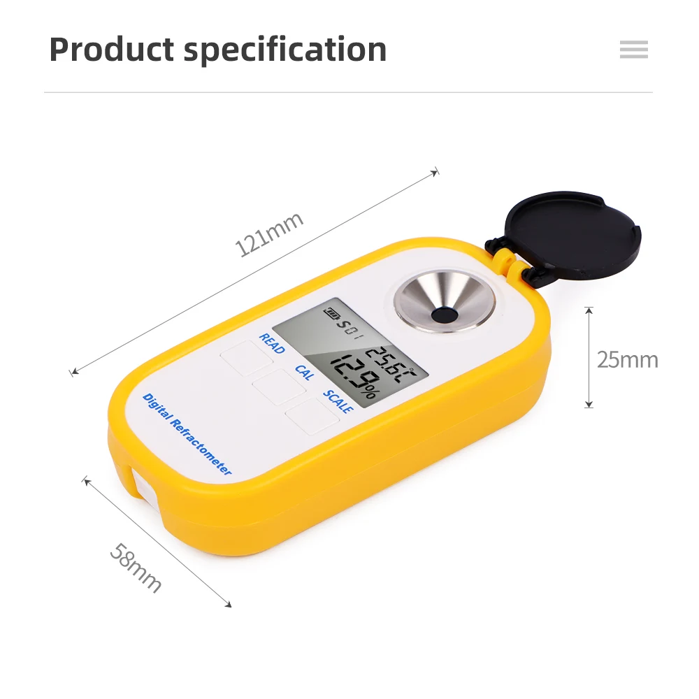 Digital Alcohol Refractometer 0-80% High Accuracy LCD Display White Spirit Tester Beer Liquor Wine Refractometer Hydrometer