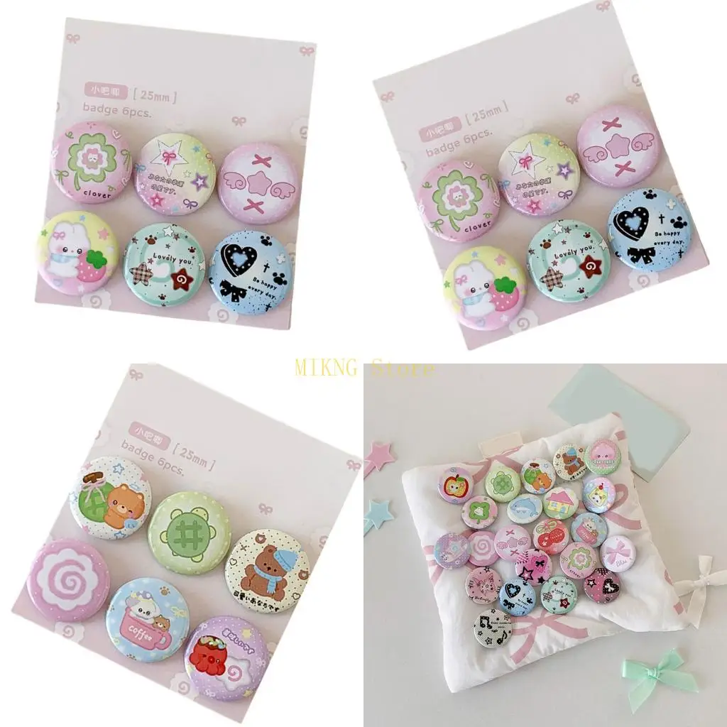 6Pcs Cartoon Enamel…