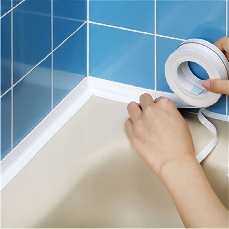 

Bathroom Shower Sealing Tape PVC Bath Toilet Caulk Tape Self Adhesive Waterproof Mildew Proof Tapes For Kitchen Sink Wall Corner